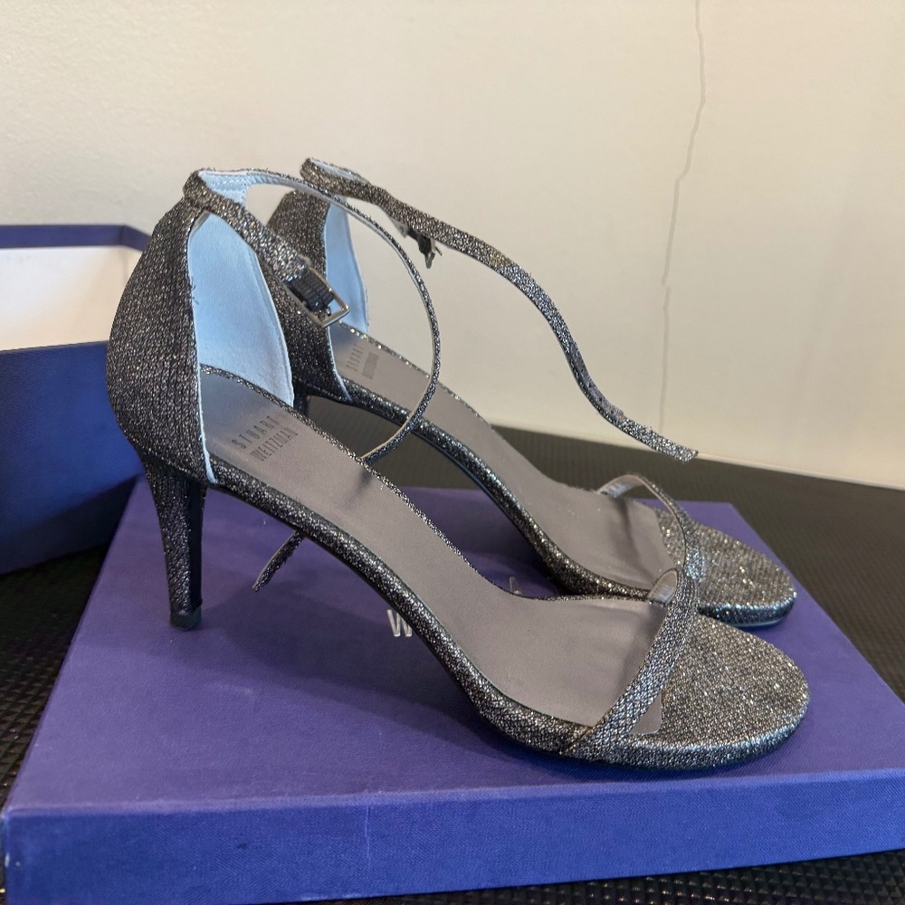 Stuart Weitzman Naked Pewter Noir heels Size 8.5